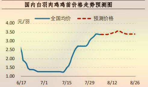 國(guó)內(nèi)白羽肉雞雞苗價(jià)格走勢(shì)預(yù)測(cè)圖